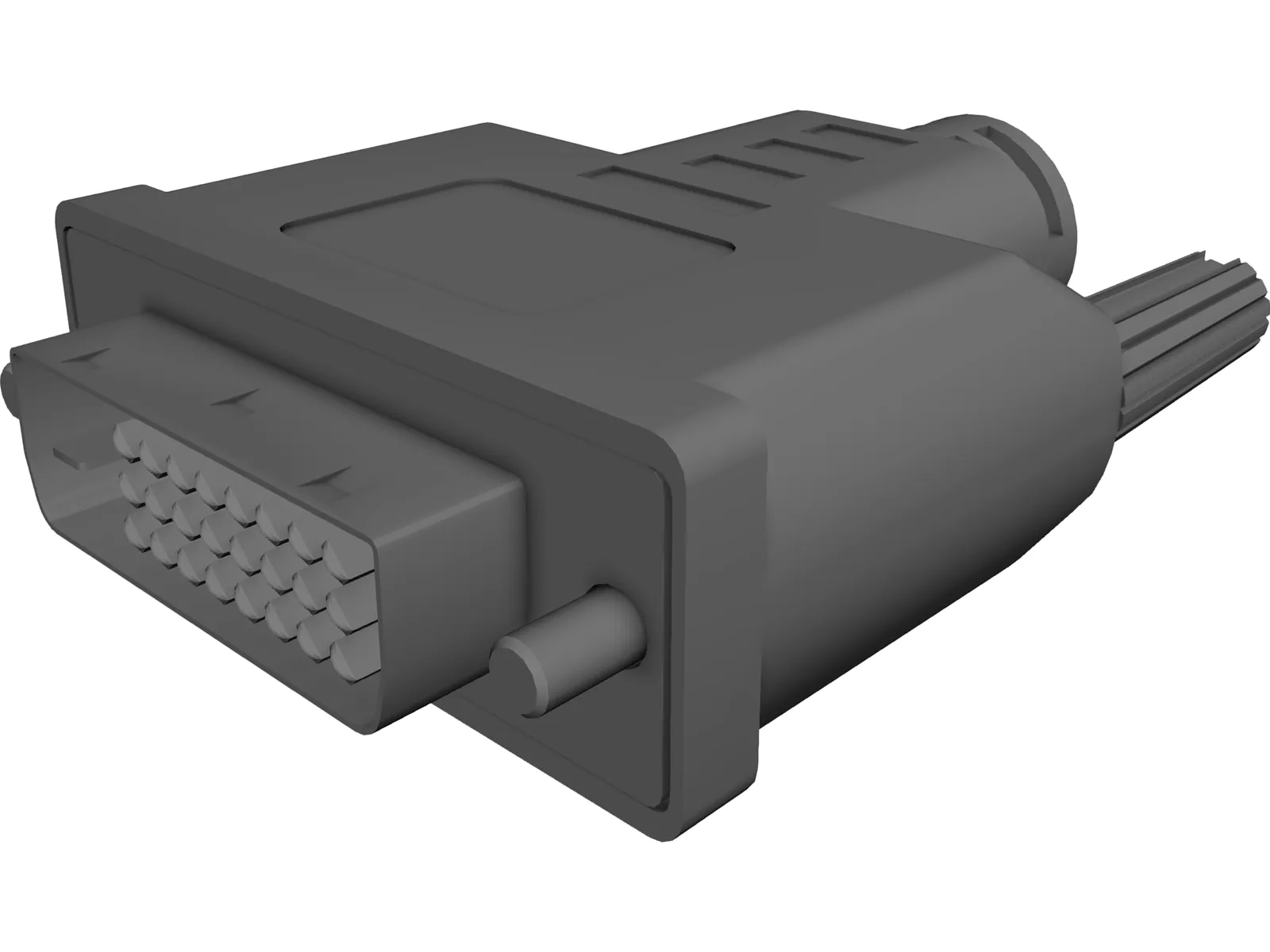 DVI-I Connector 3D Model main preview