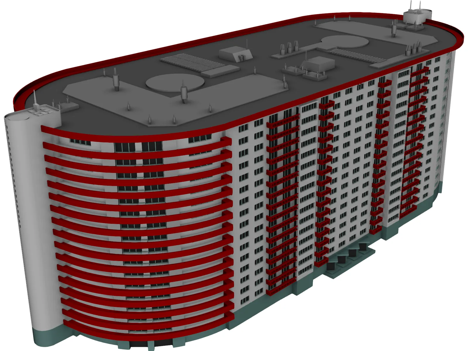 Apartment Building 3D Model main preview