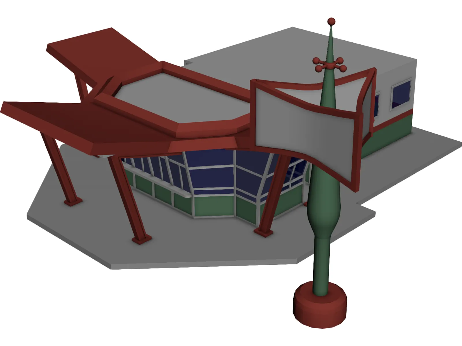 Cafe 3D Model main preview