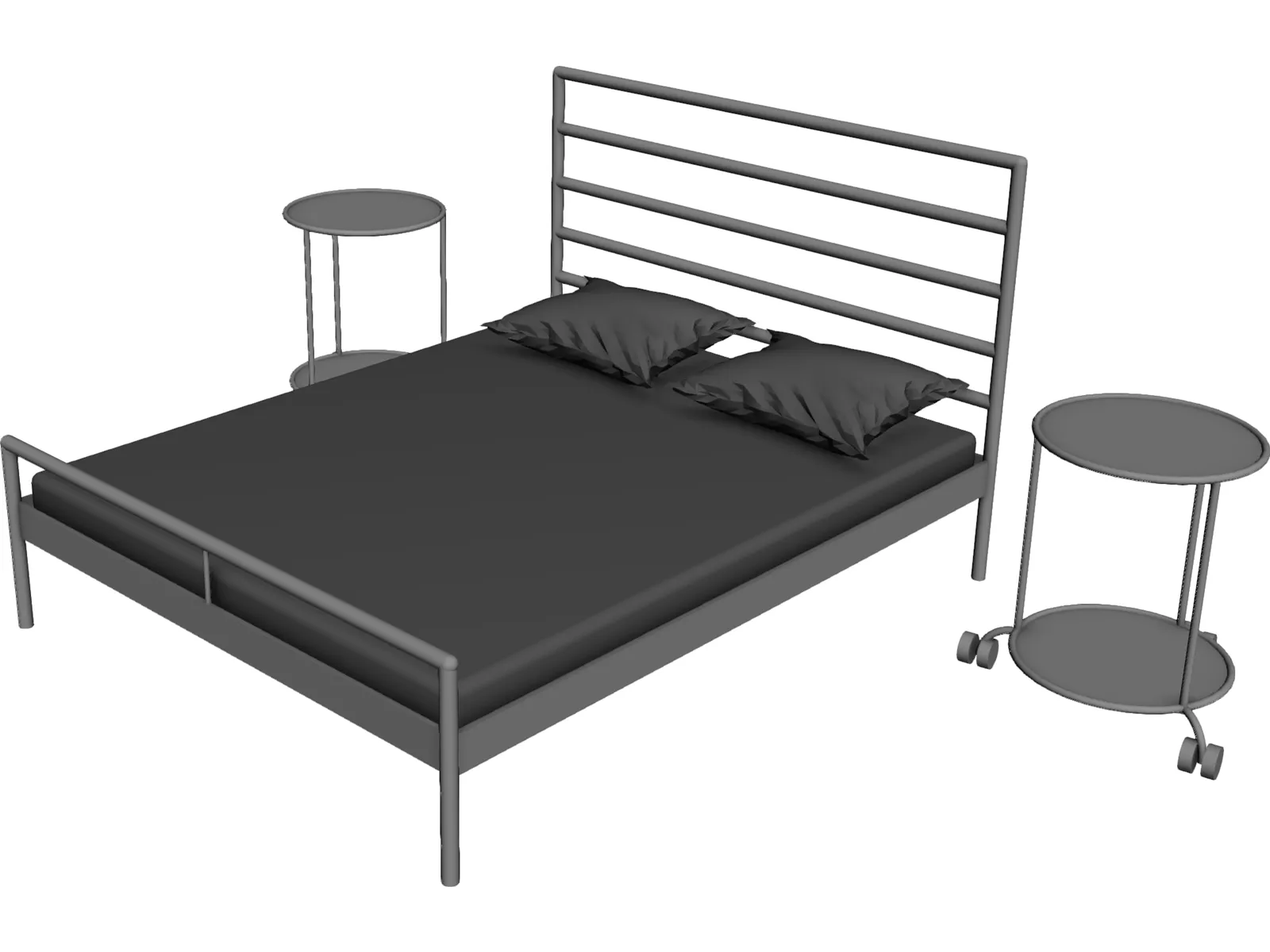 IKEA Heimdal Bed and Sidetable 3D Model main preview