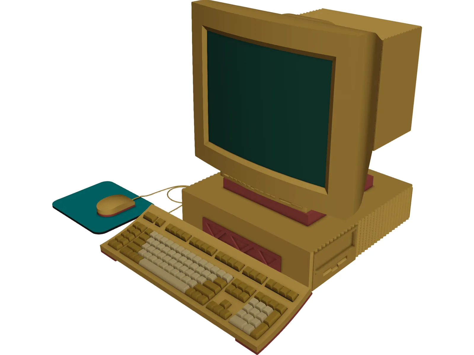 Computer Desktop with Mouse 3D Model main preview