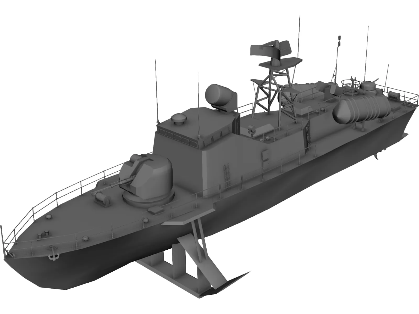 Missile Boat 206MR 3D Model main preview