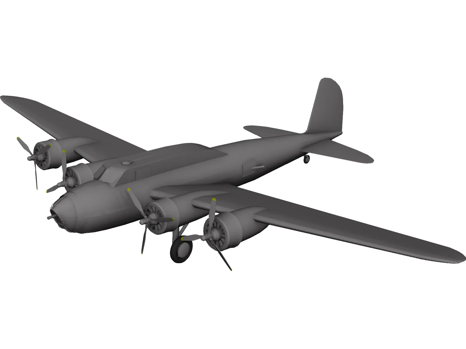Boeing B-17-A Flying Fortress 3D Model main preview
