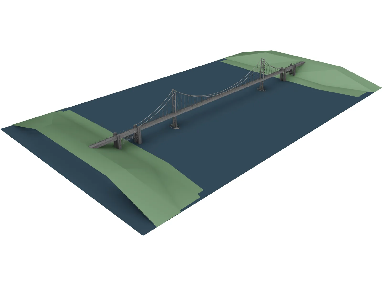 Golden Gate Bridge 3D Model main preview