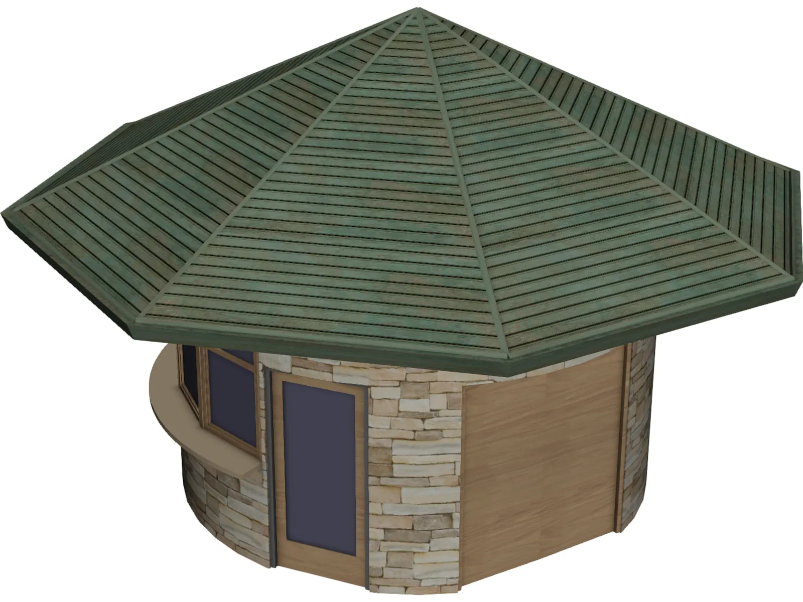 Kiosk Structure Model 3D Model main preview