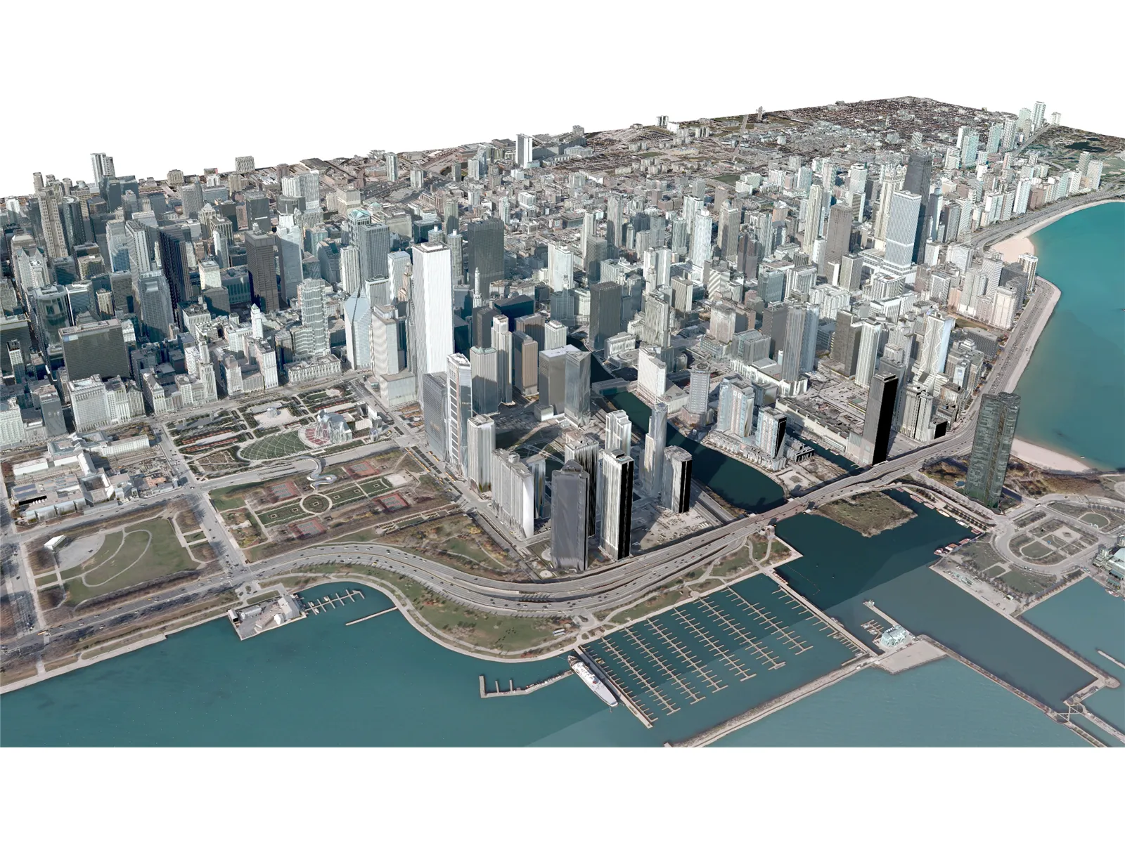 Chicago City 3D Model main preview