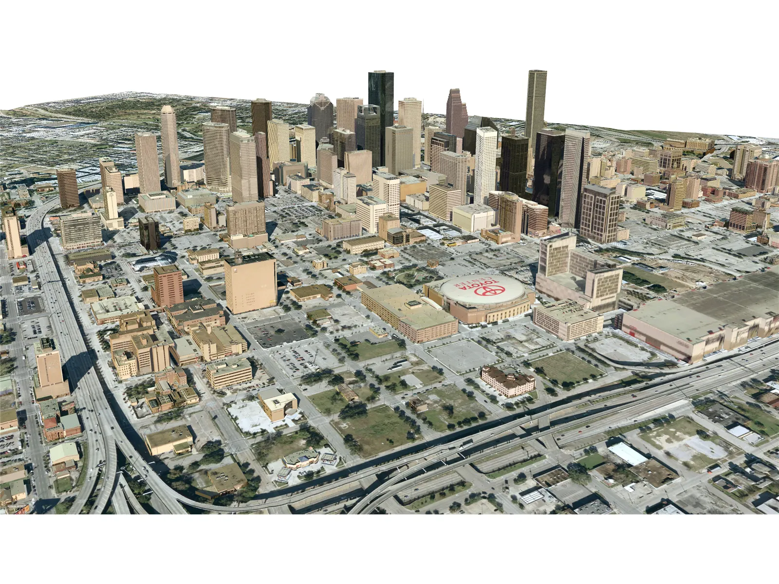 Houston City 3D Model main preview