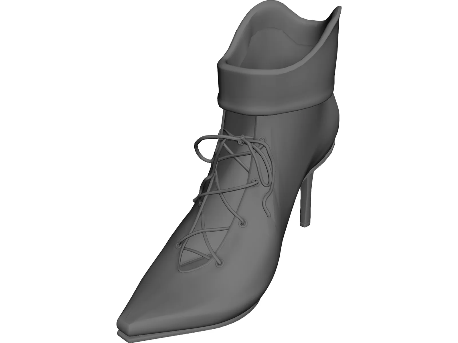 High Heel Shoe with Lace 3D Model main preview