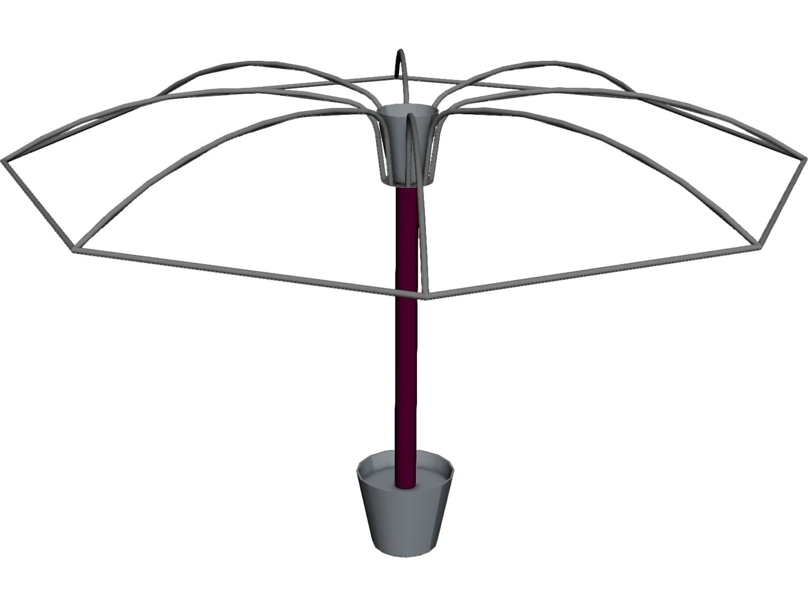 Garden Umbrella 3D Model main preview