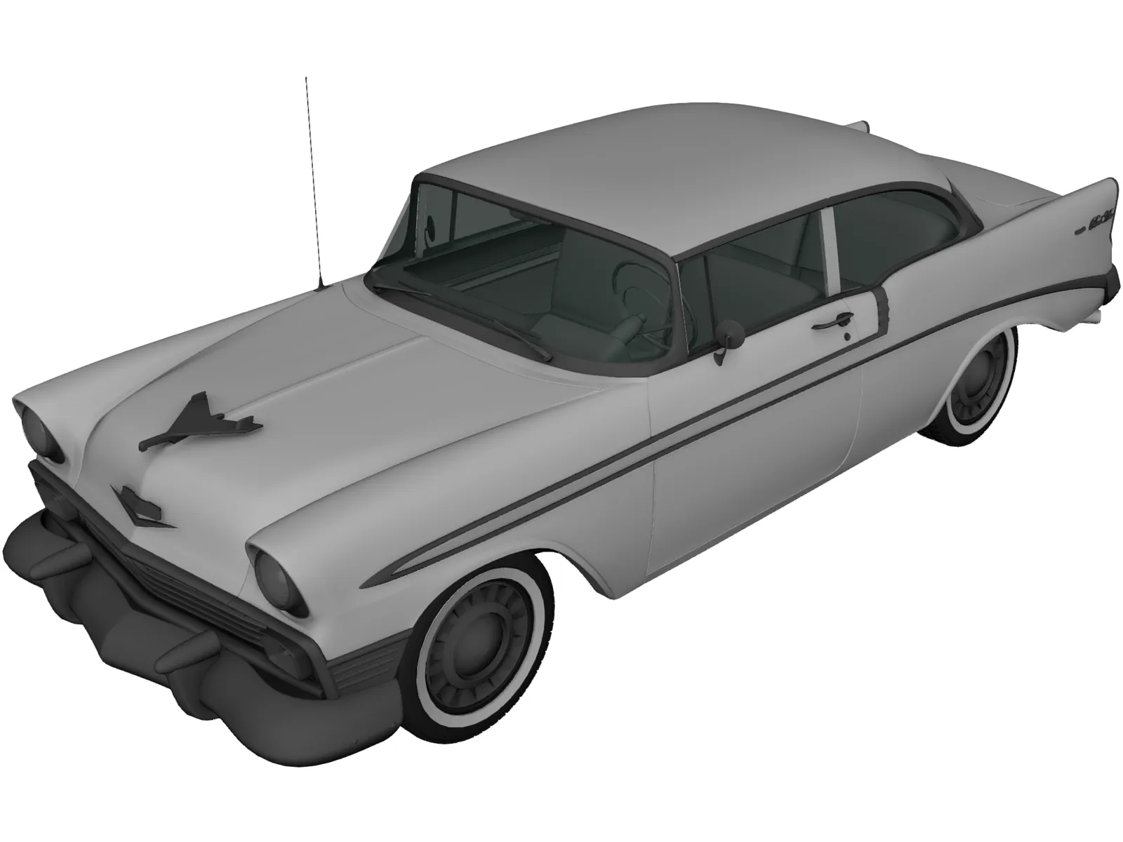 Chevrolet Bel Air 2-door Hardtop (1956) 3D Model main preview