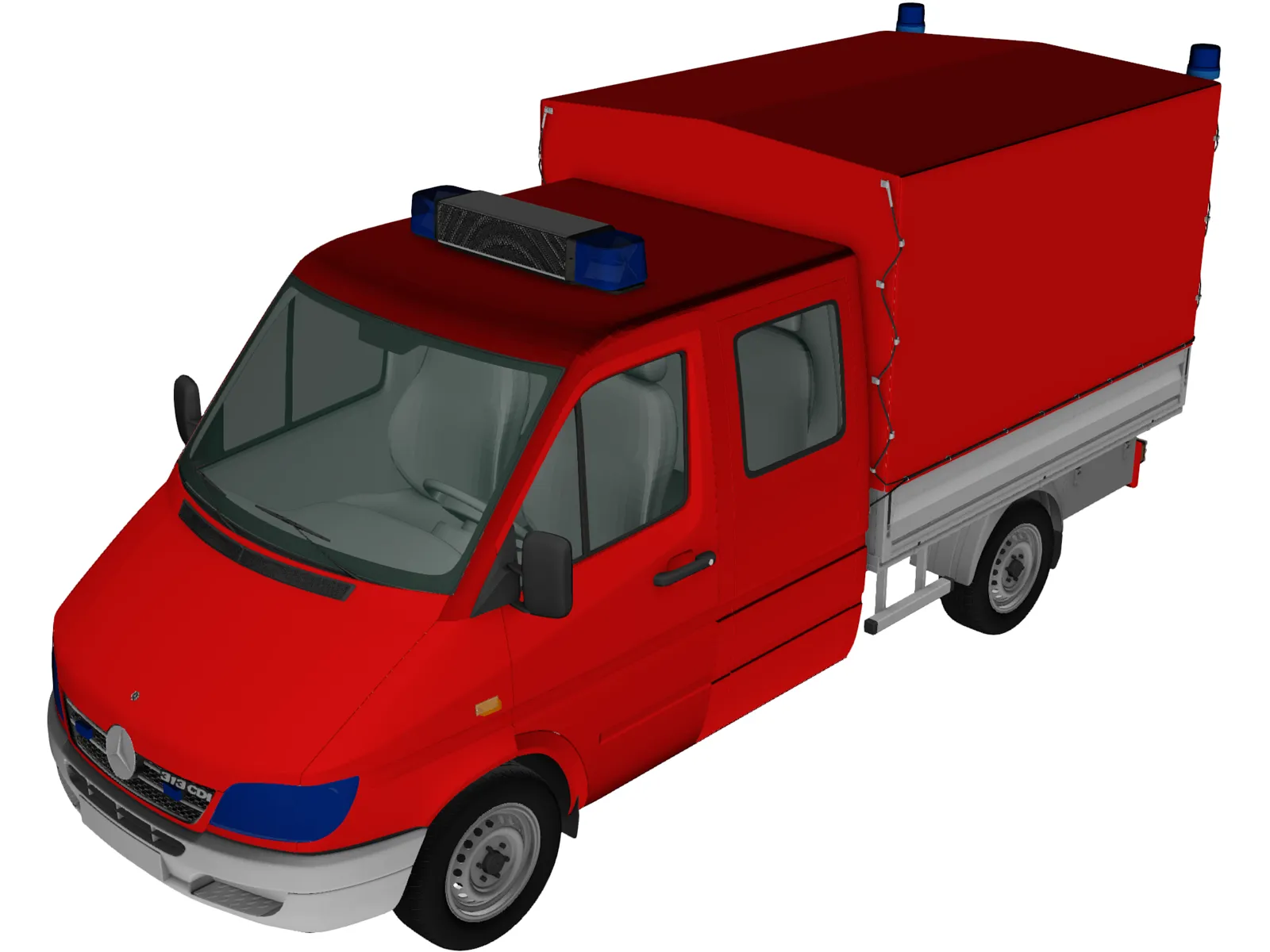 Mercedes-Benz Sprinter CrewCab Fire Truck 3D Model main preview
