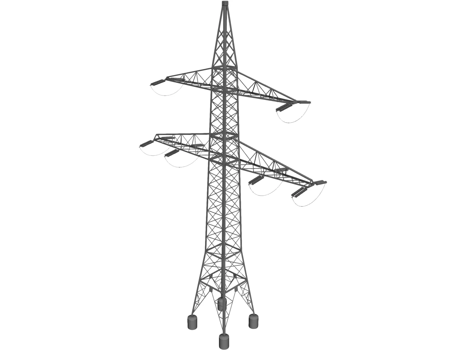 High Voltage Electric Power Transmission Pylon 3D Model main preview