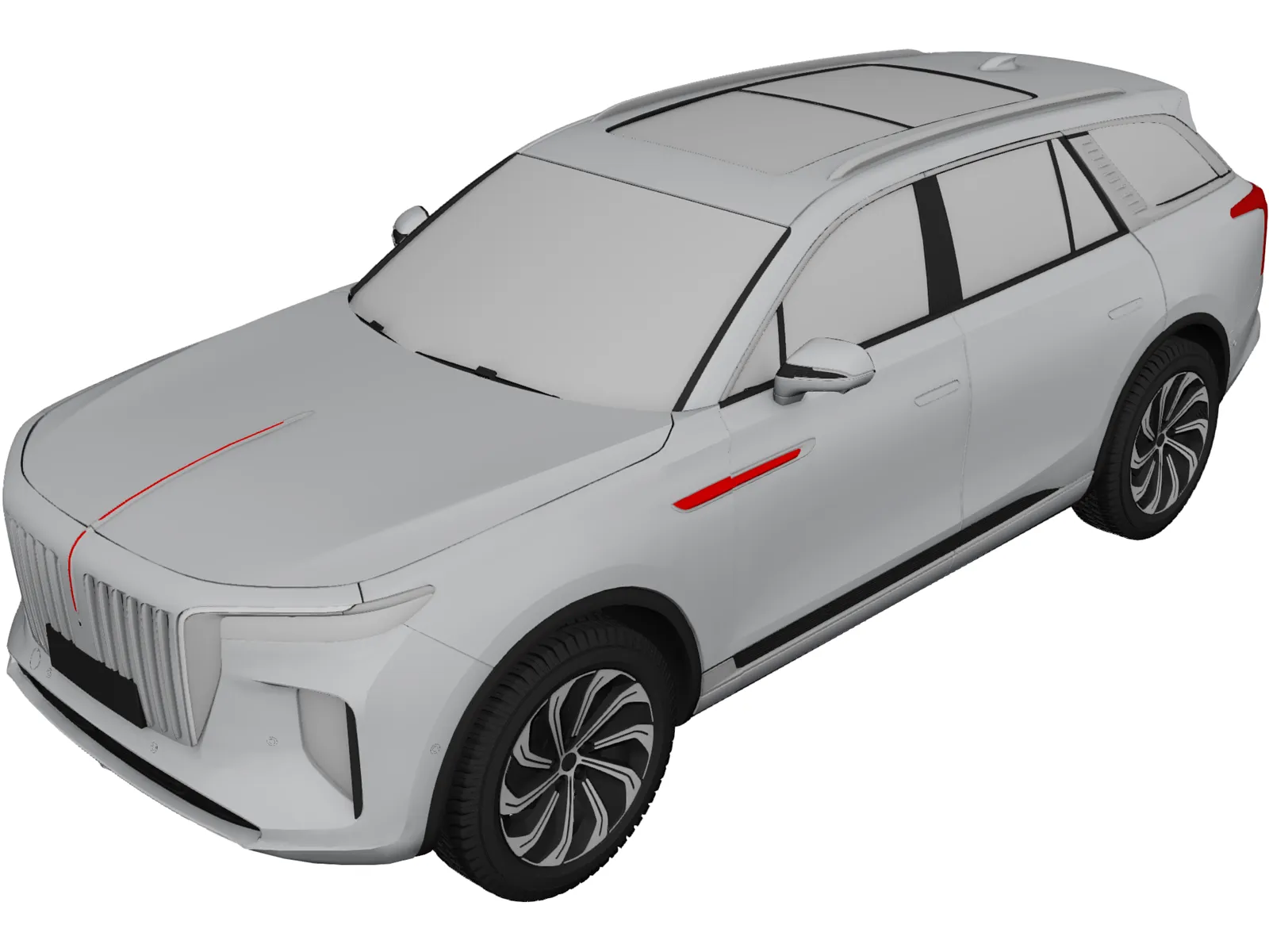 Hongqi E-HS9 (2020) 3D Model main preview