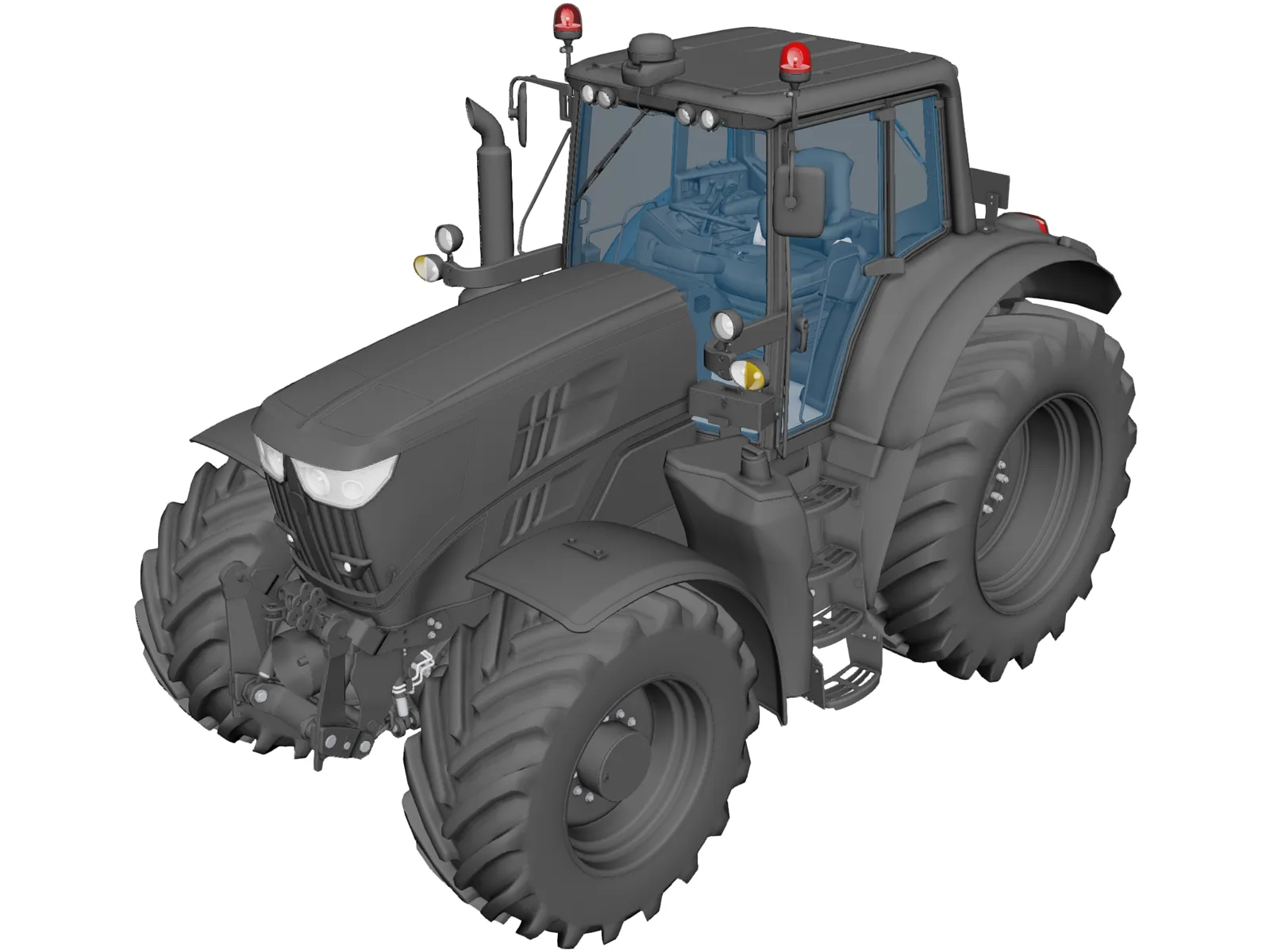 John Deere 6195M 3D Model main preview