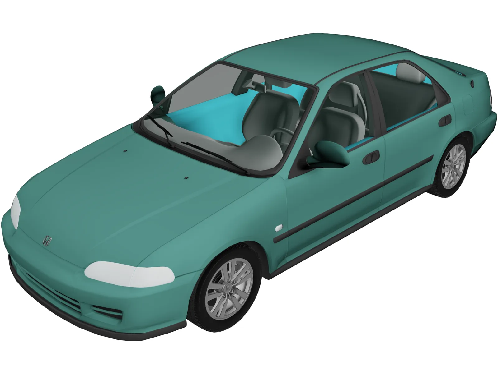 Honda Civic EG Sedan (1993) 3D Model main preview