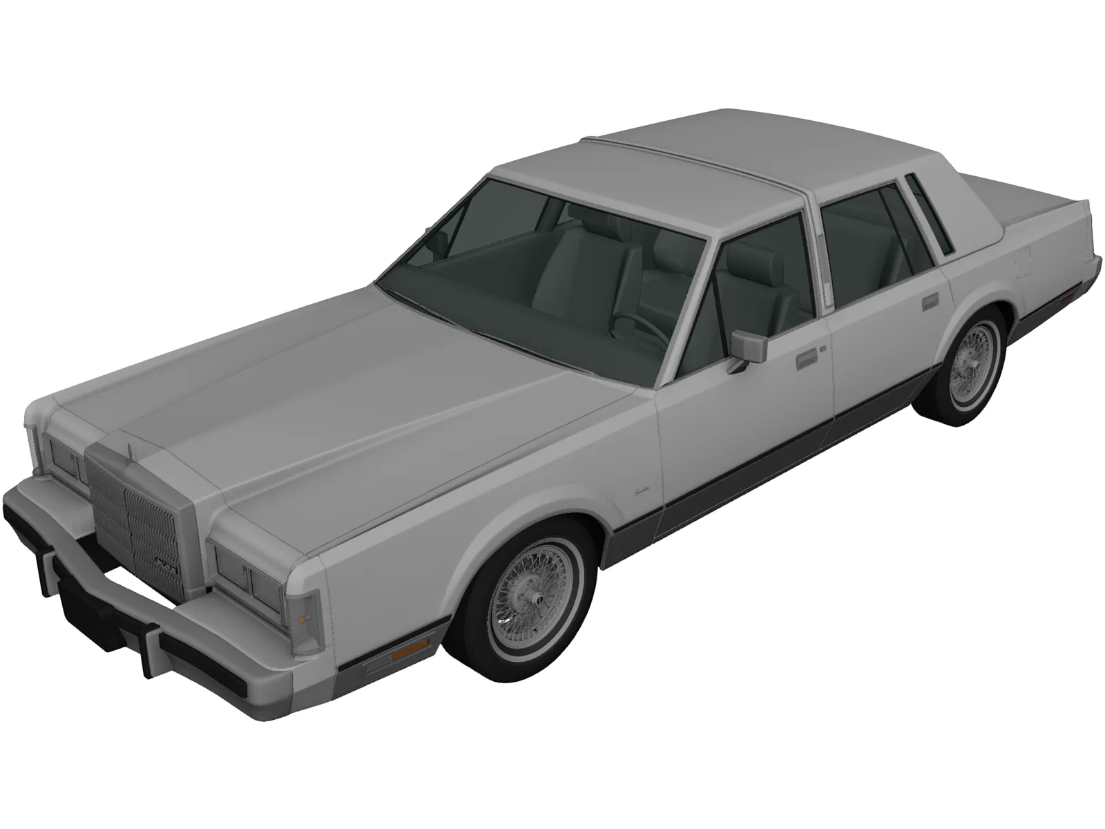 Lincoln Town Car (1989) 3D Model main preview