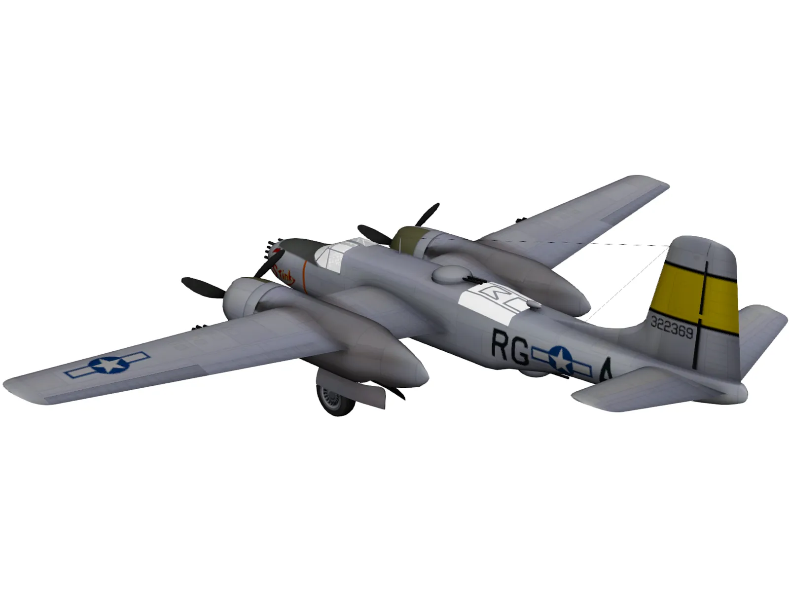 Douglas A-26 Invader 3D Model main preview