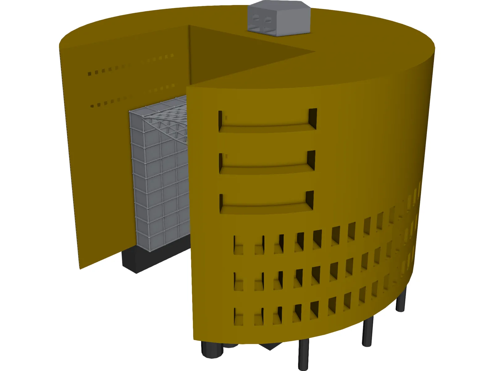 Tube Building 3D Model main preview