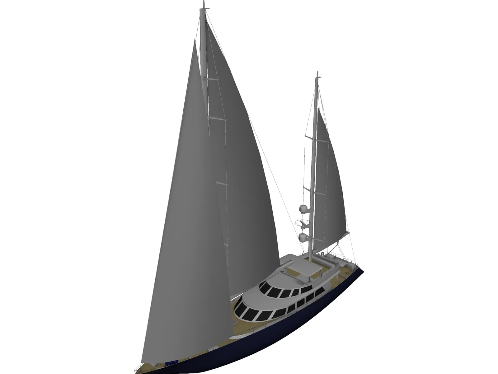 Yacht 3D Model main preview