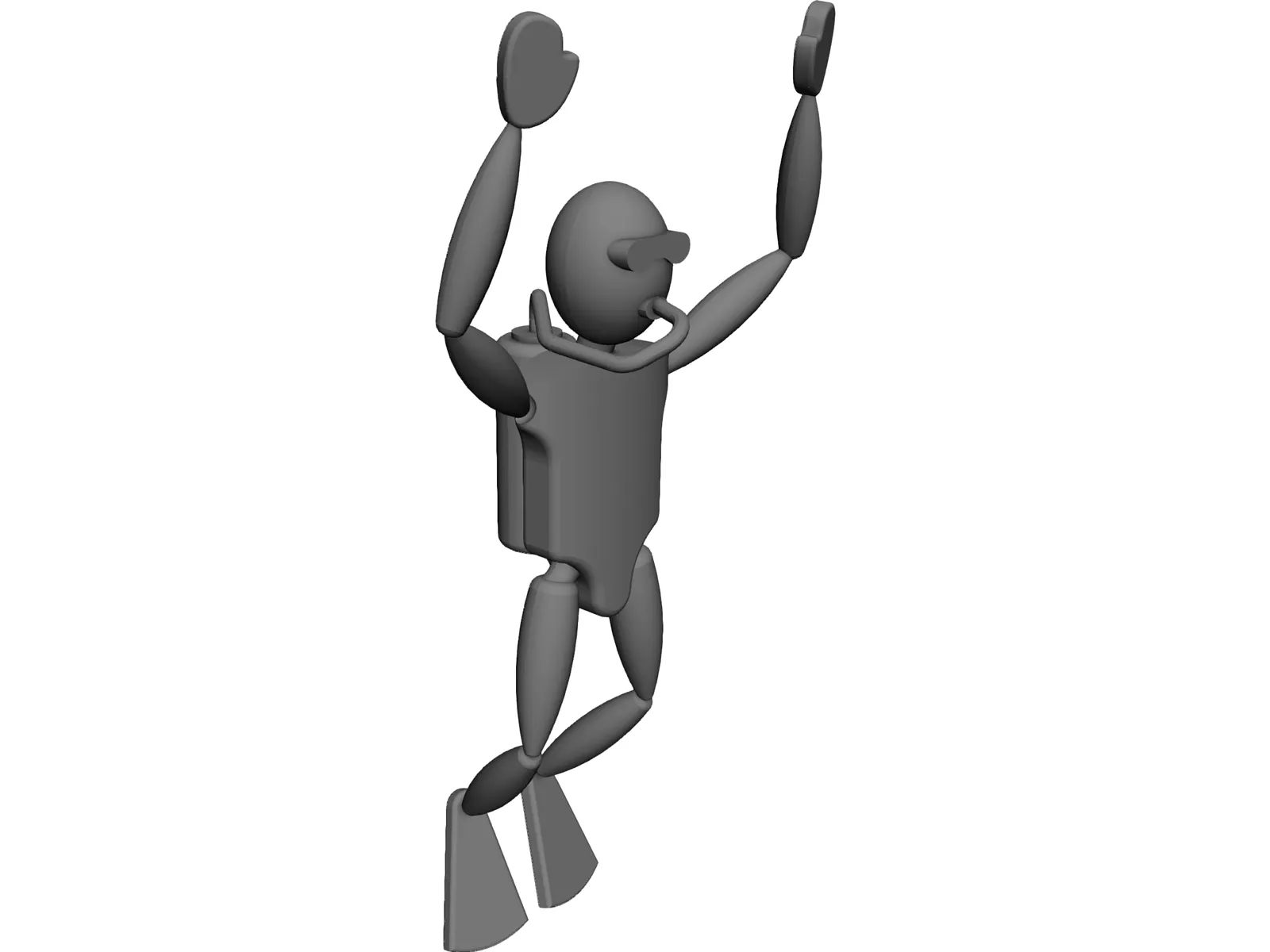 Scuba Diver Toy 3D Model main preview
