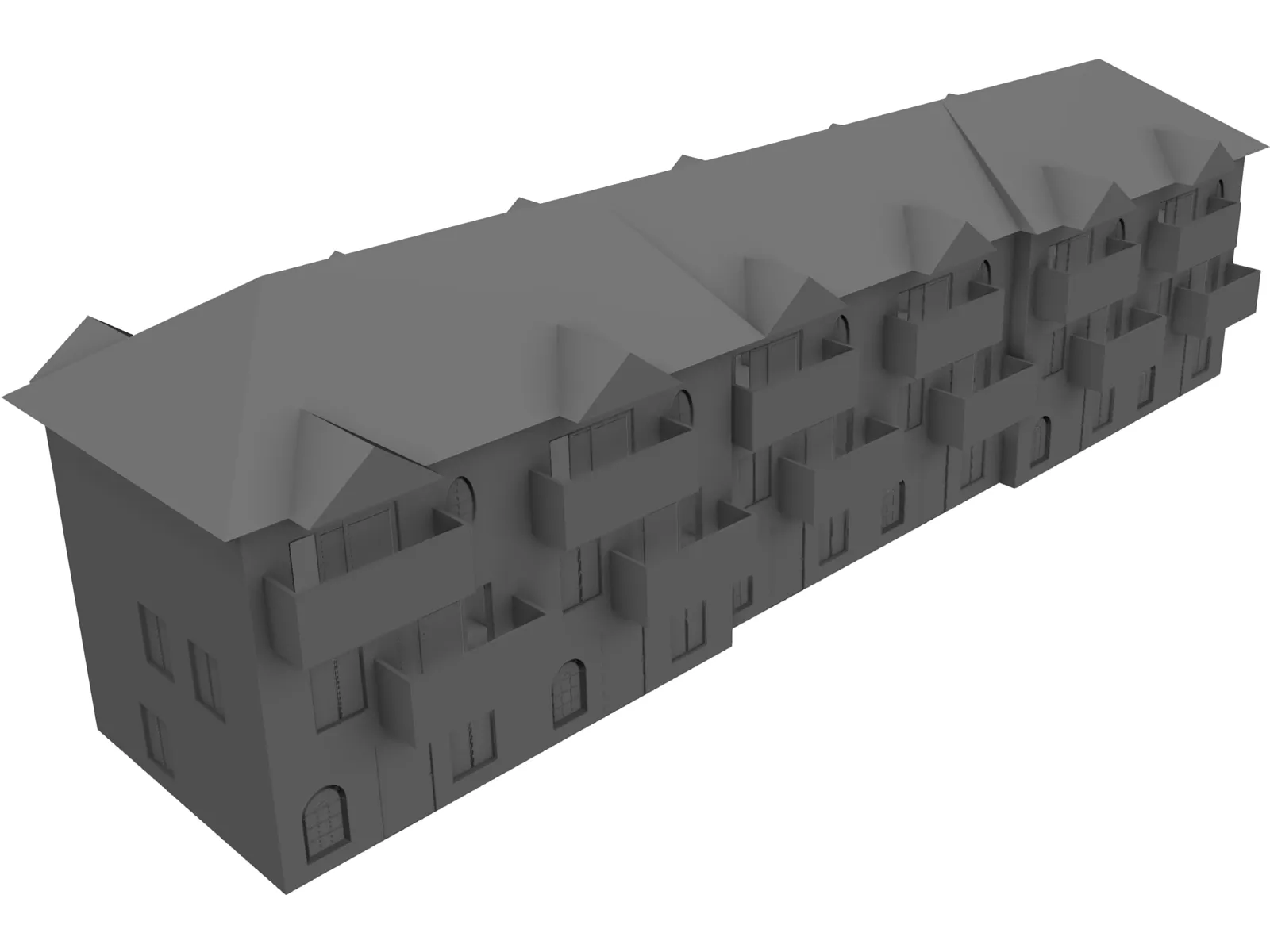 Apartment Building 3D Model main preview