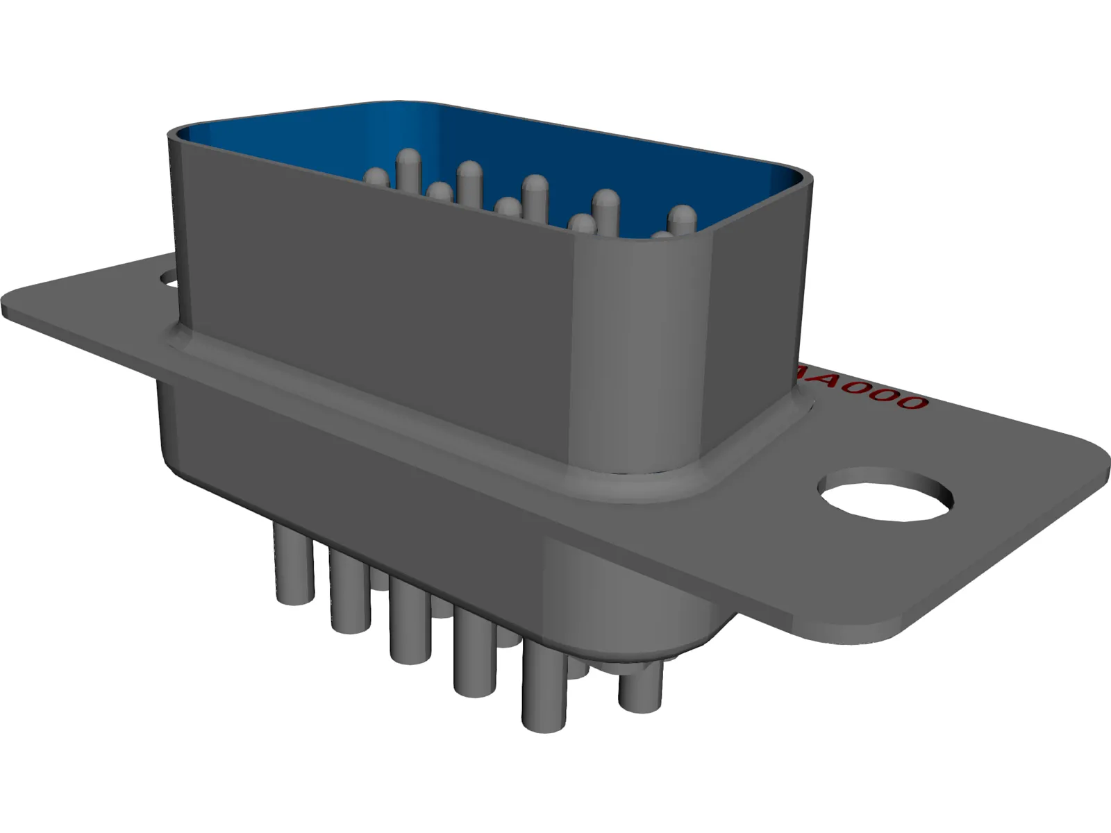 D-Sub 9 Connector 3D Model main preview