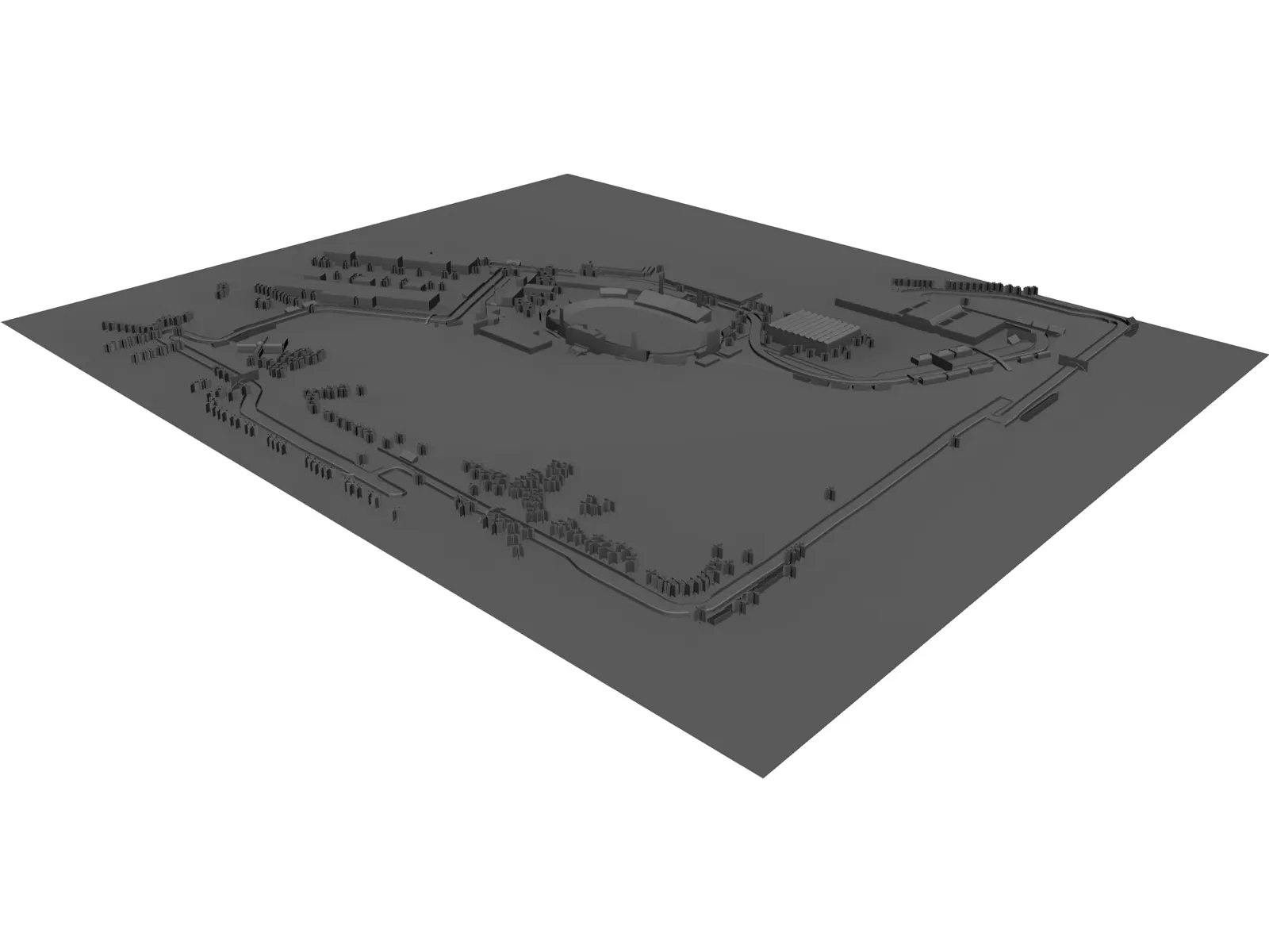 Dallas Fair Park Grand Prix Circuit (1984) 3D Model main preview