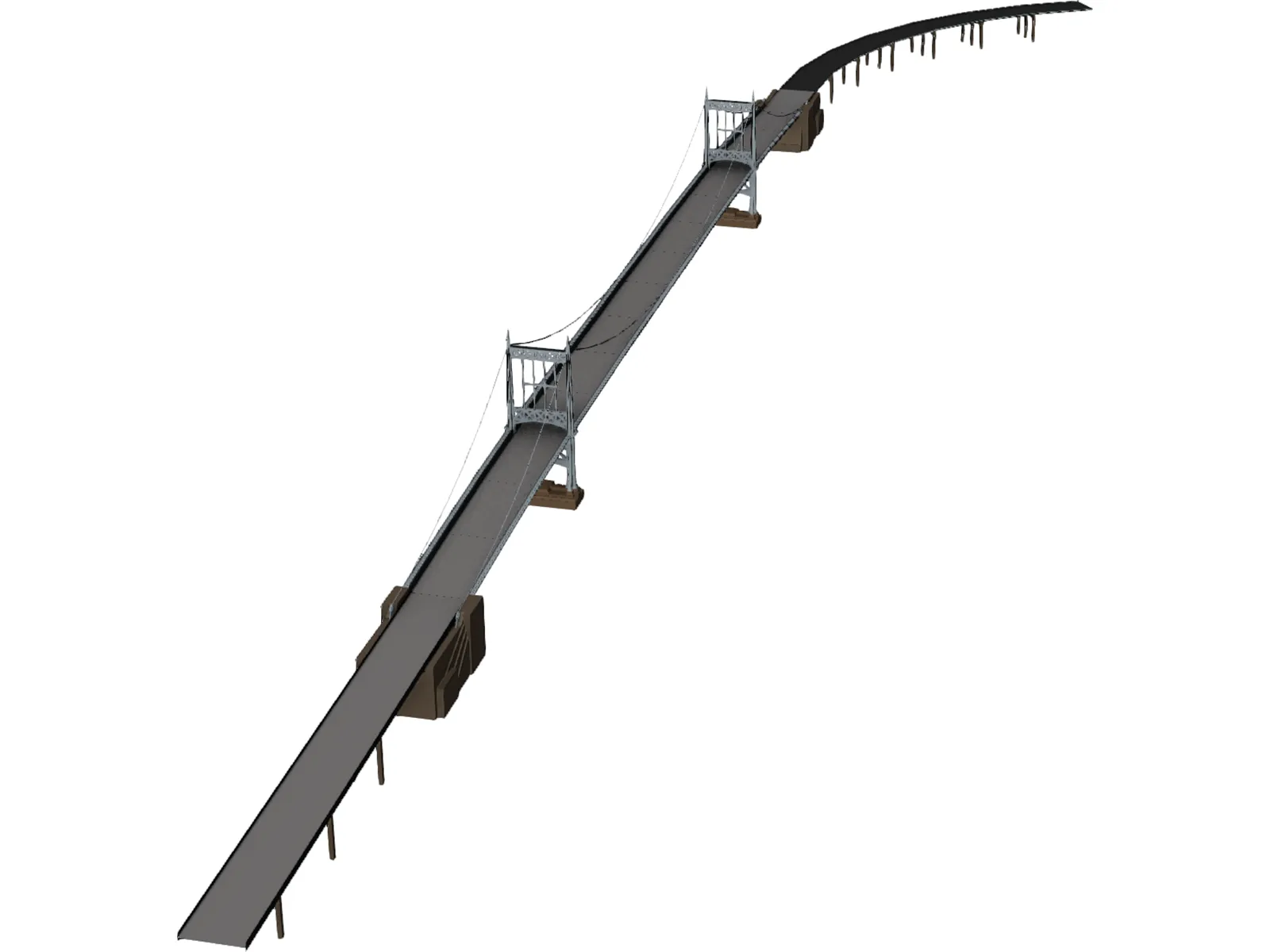 Triborough Bridge 3D Model main preview
