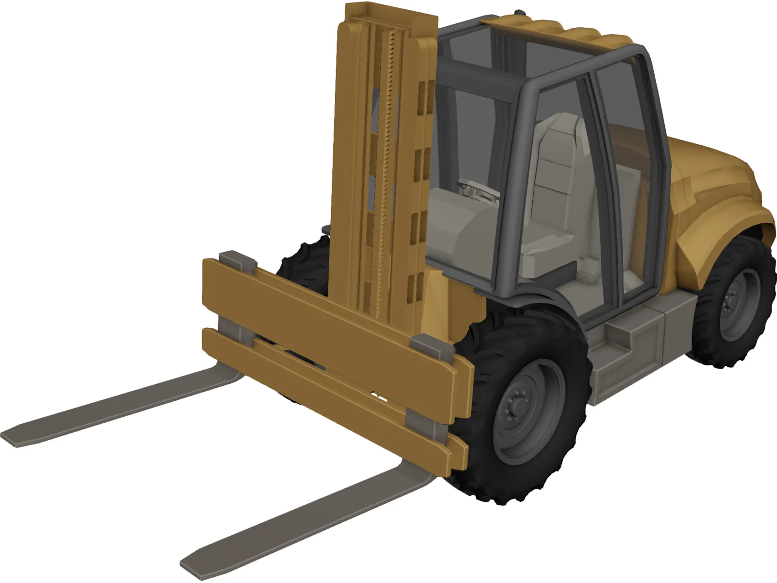 Forklift Heavy Duty Industrial 3D Model main preview