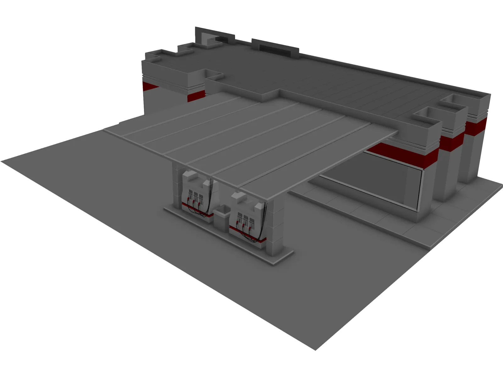 Gas Station 3D Model main preview