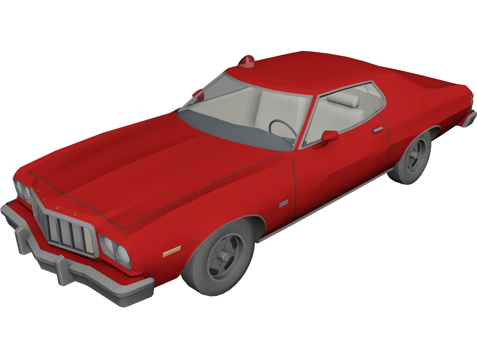 Ford Gran Torino 3D Model main preview