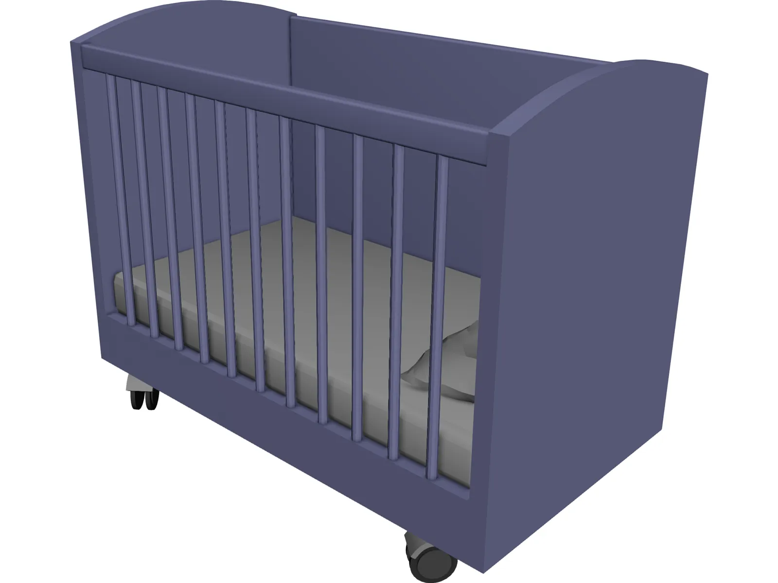 Baby cribe 3D Model main preview