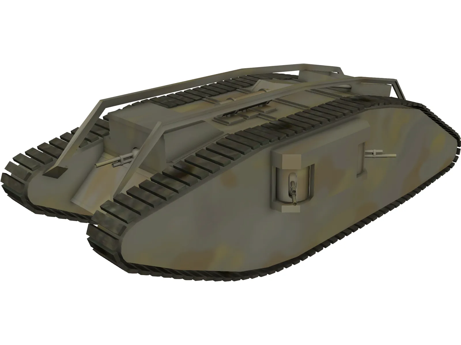 British MK1 World War 1 Era Tank 3D Model main preview