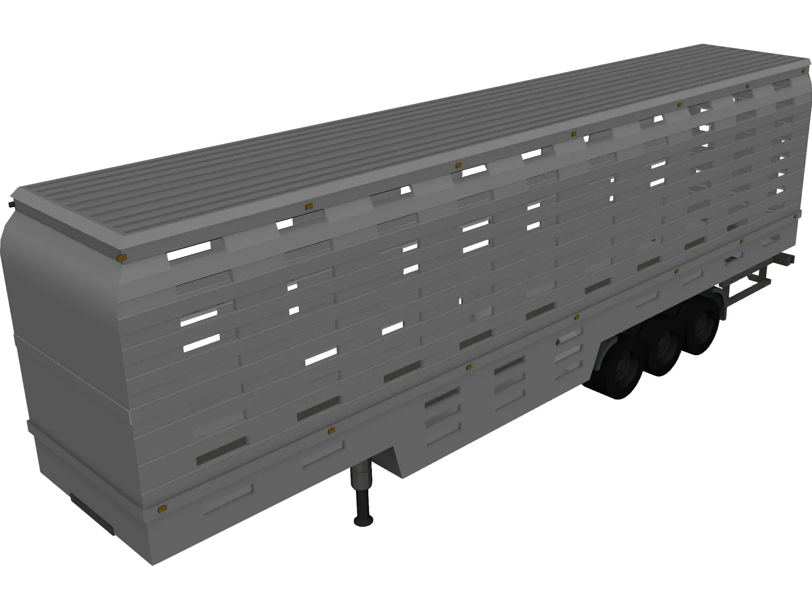Trailer Livestock 3D Model main preview