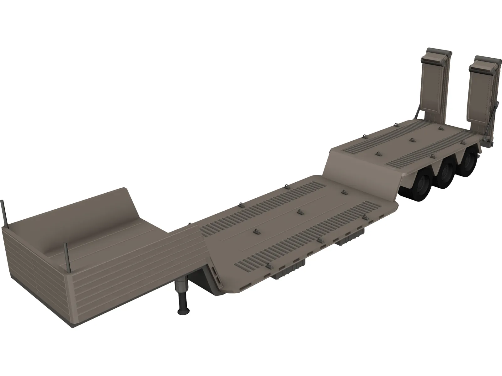 Trailer Heavy Equipment 3D Model main preview