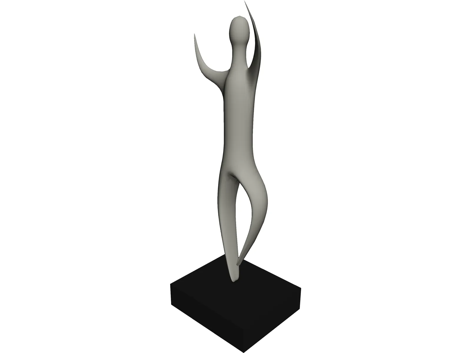 Abstract Dancing Statue 3D Model main preview