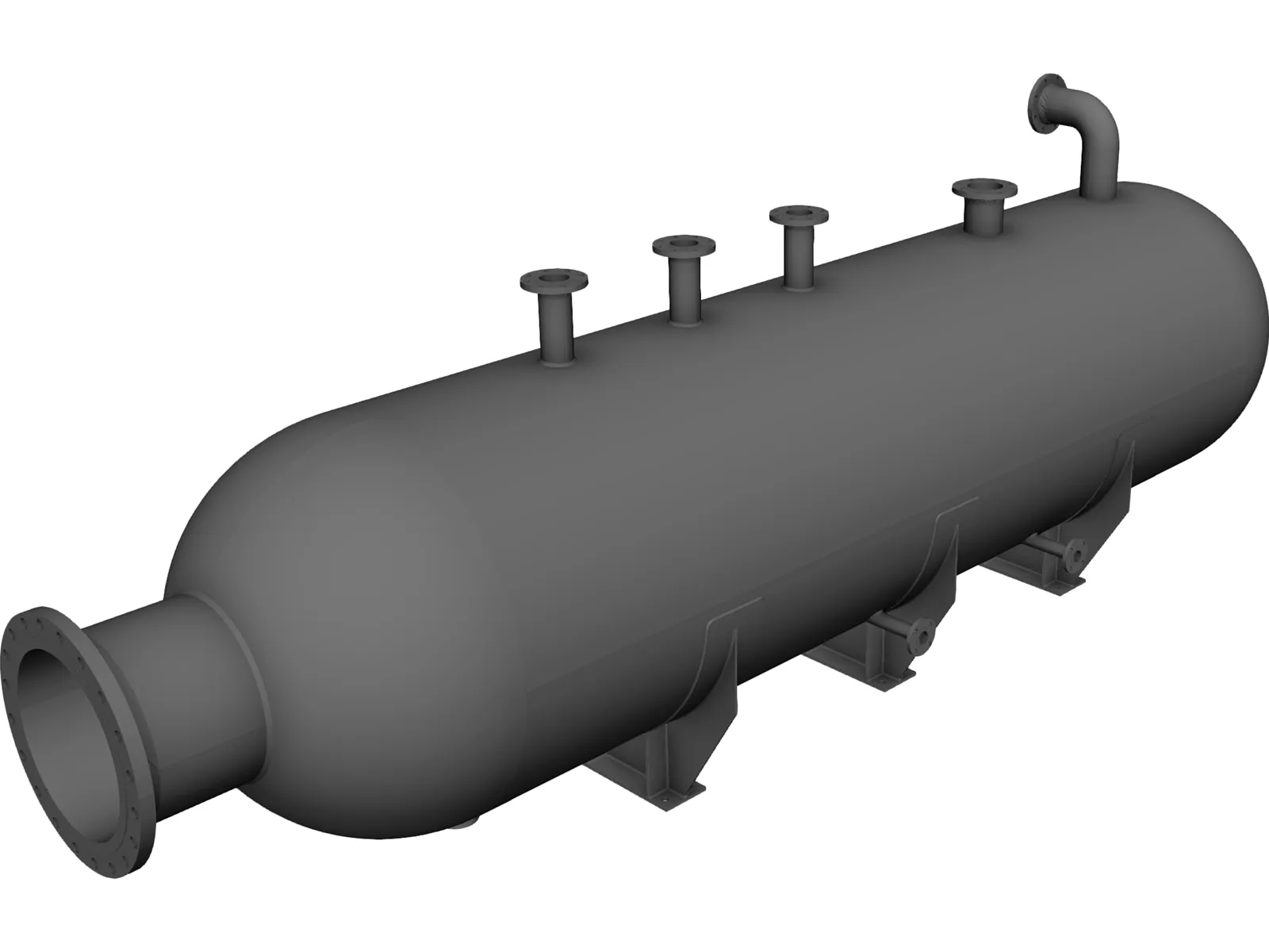 Cylindrical gas pressure vessel 3D Model main preview