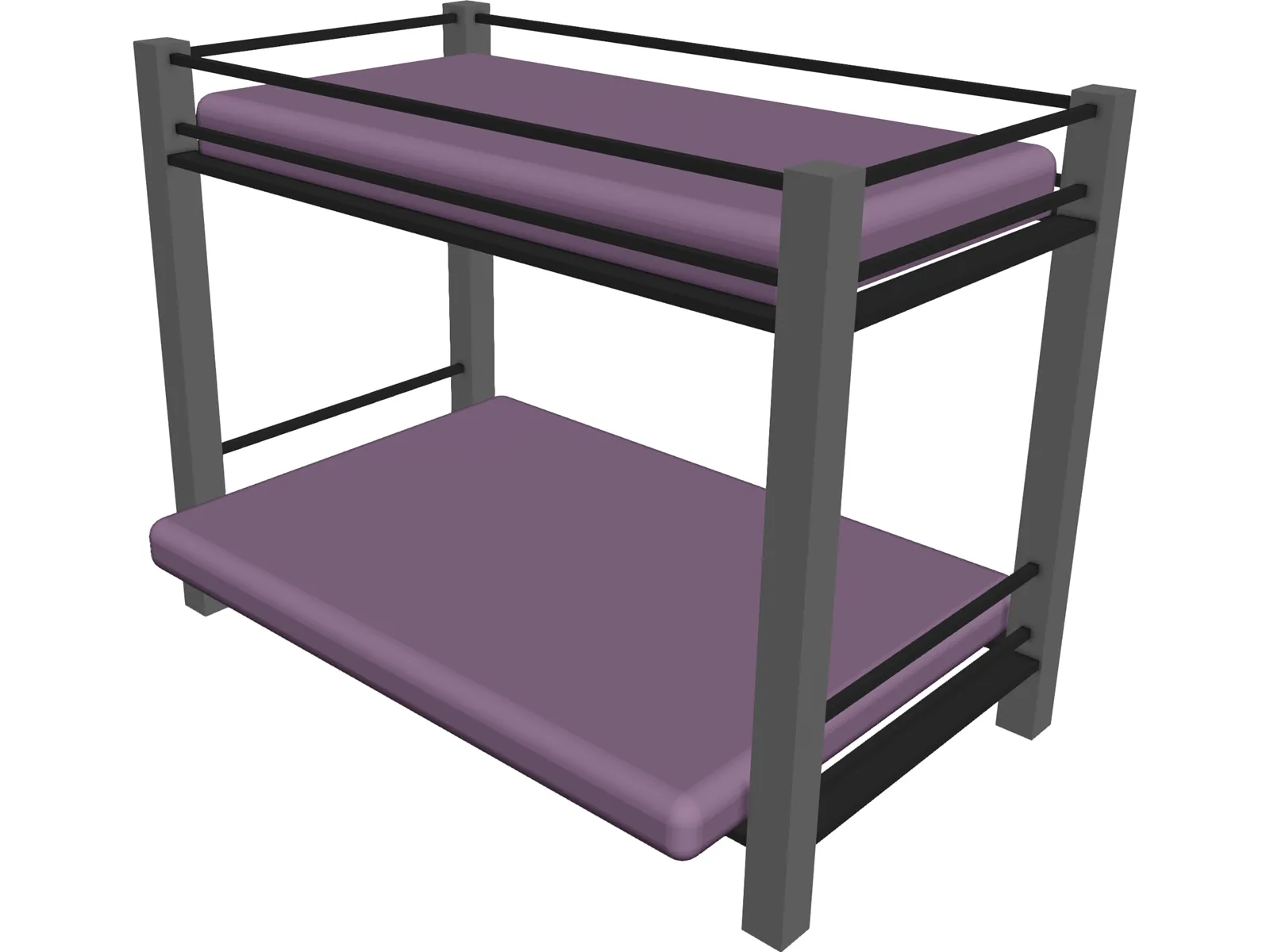 Futon Bunk Bed 3D Model main preview