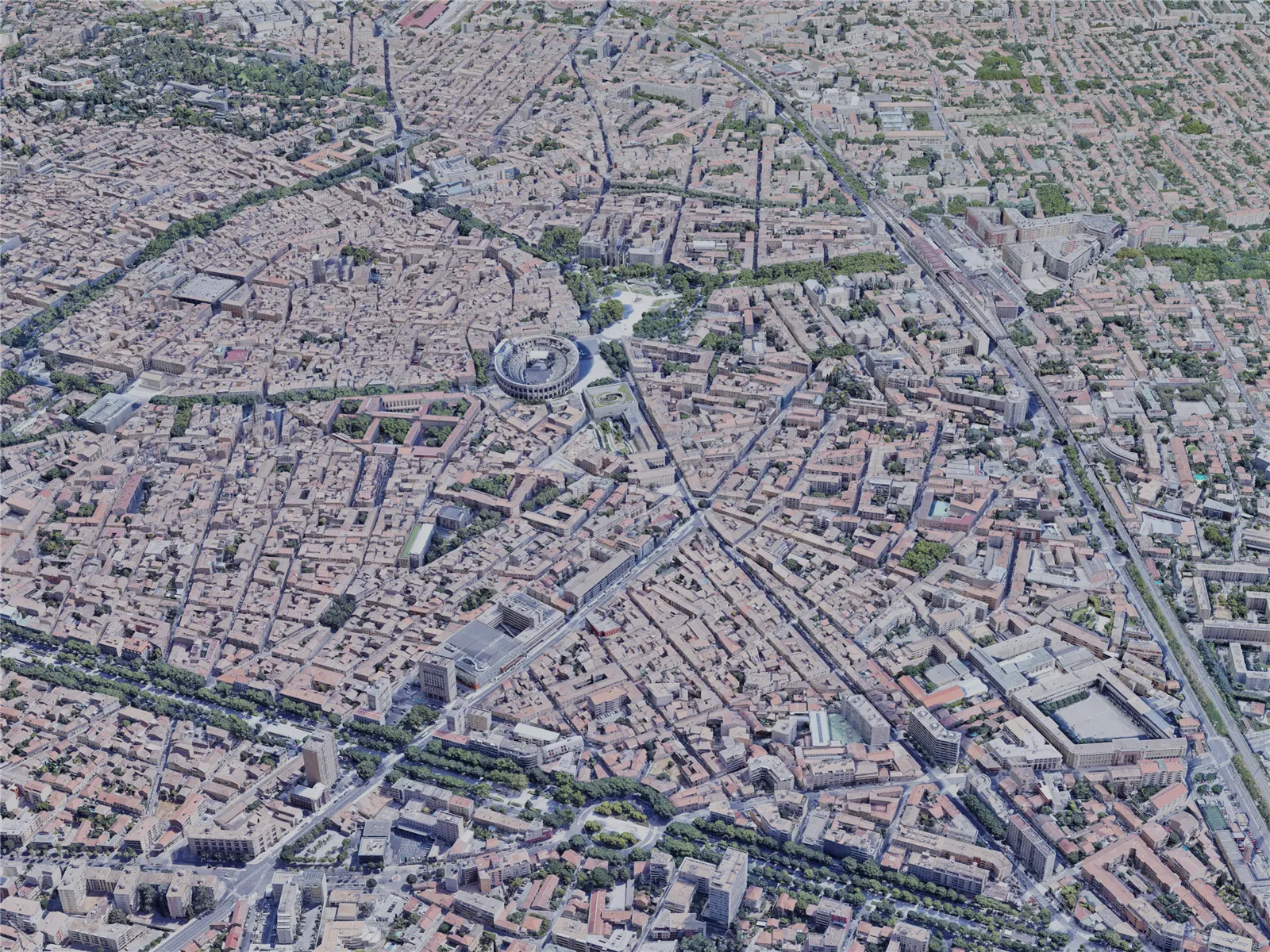 Nimes City, France (2022) 3D Model main preview