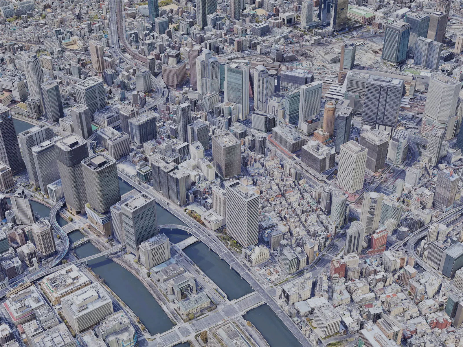 Osaka City, Japan (2021) 3D Model main preview
