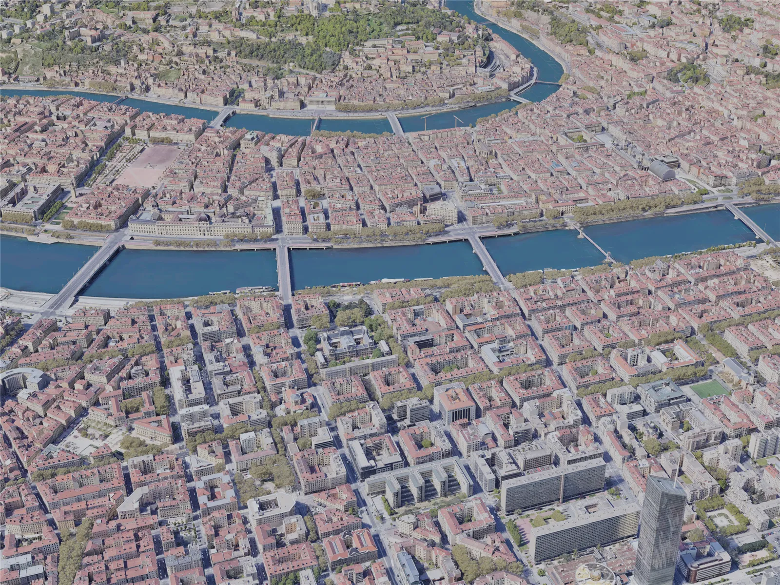 Lyon City, France (2023) 3D Model main preview