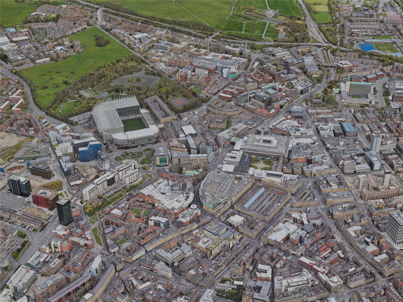 Newcastle upon Tyne City, UK (2023) 3D Model main preview