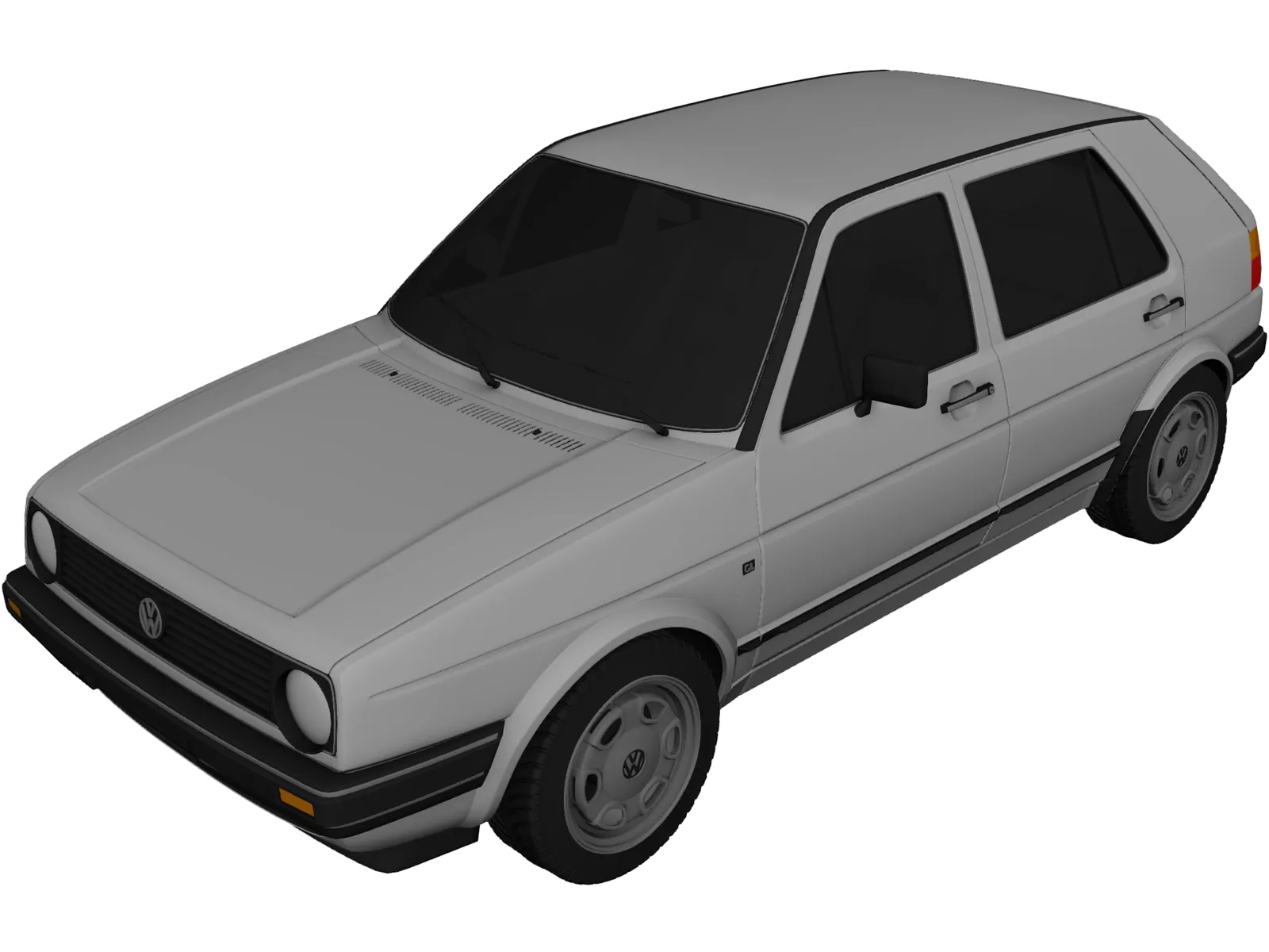 Volkswagen Golf GL (1990) 3D Model main preview