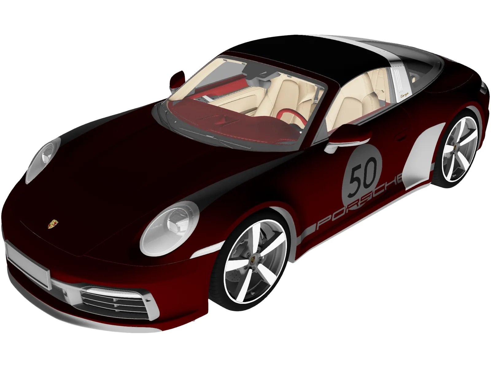 Porsche 911 Targa 4S Heritage (2021) 3D Model main preview