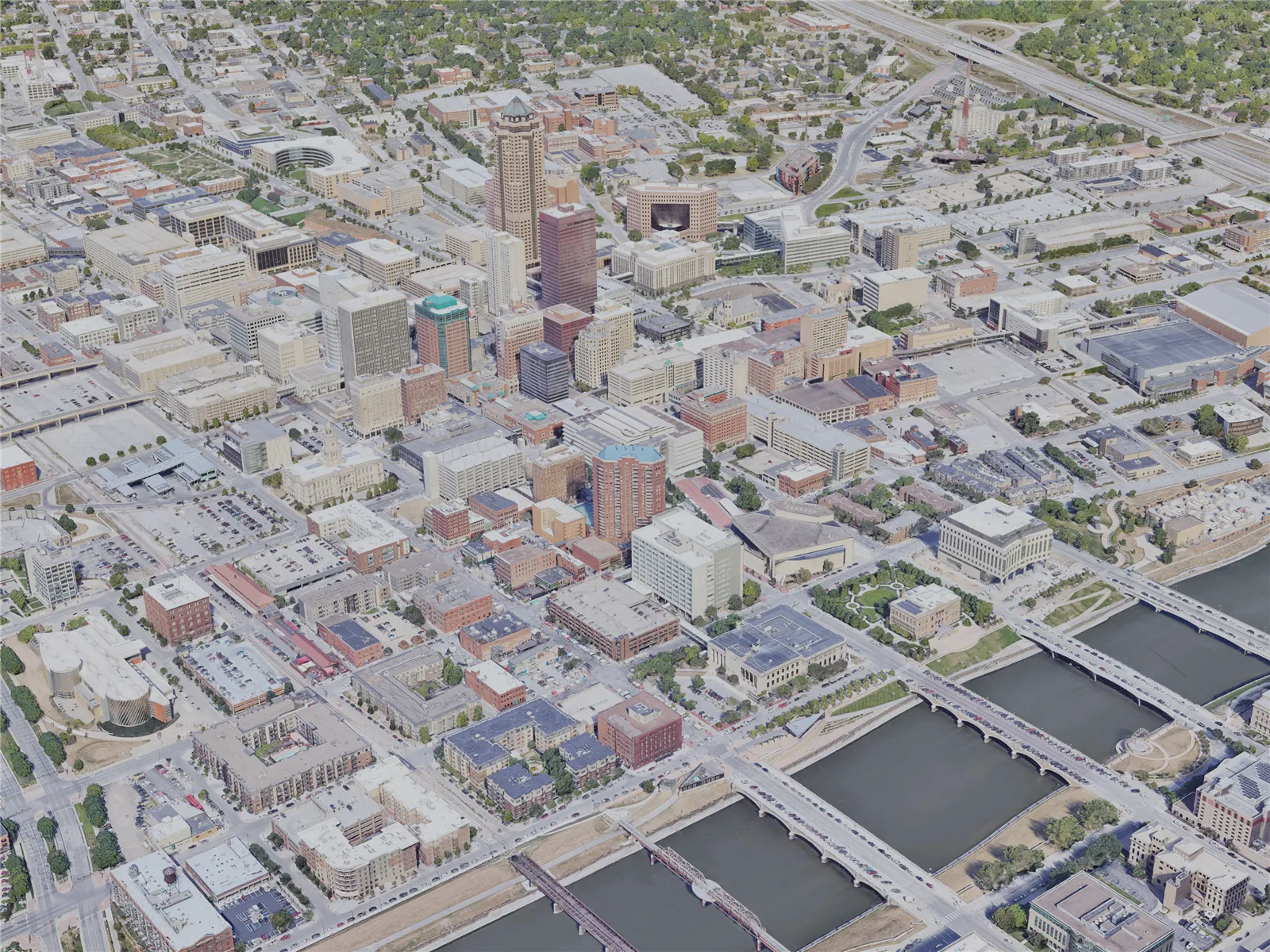 Des Moines City, IA, USA (2022) 3D Model main preview