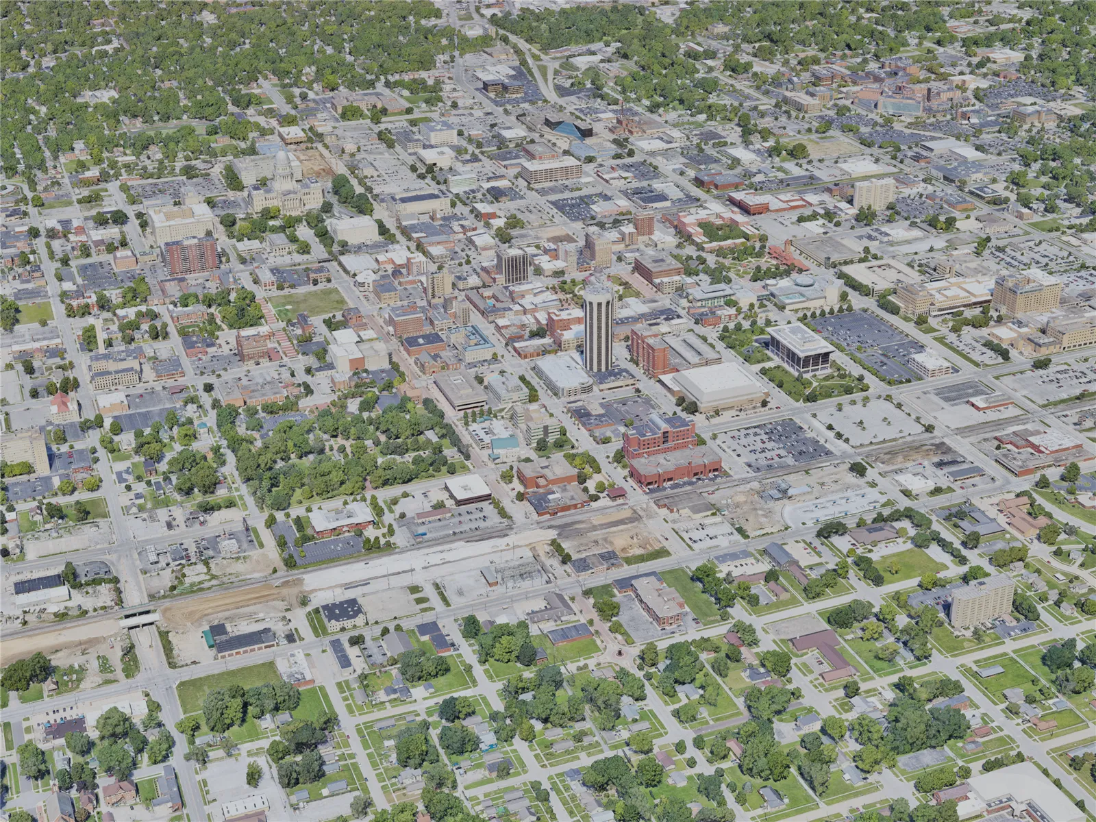 Springfield City, IL, USA (2022) 3D Model main preview