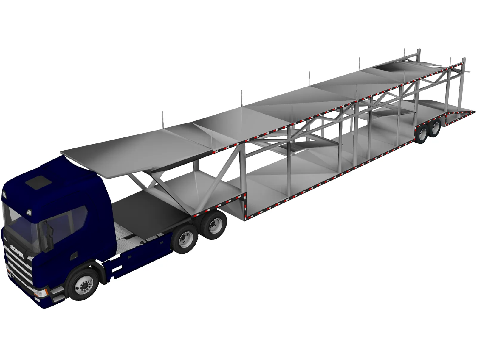 Scania Car Carrier Trailer 3D Model main preview