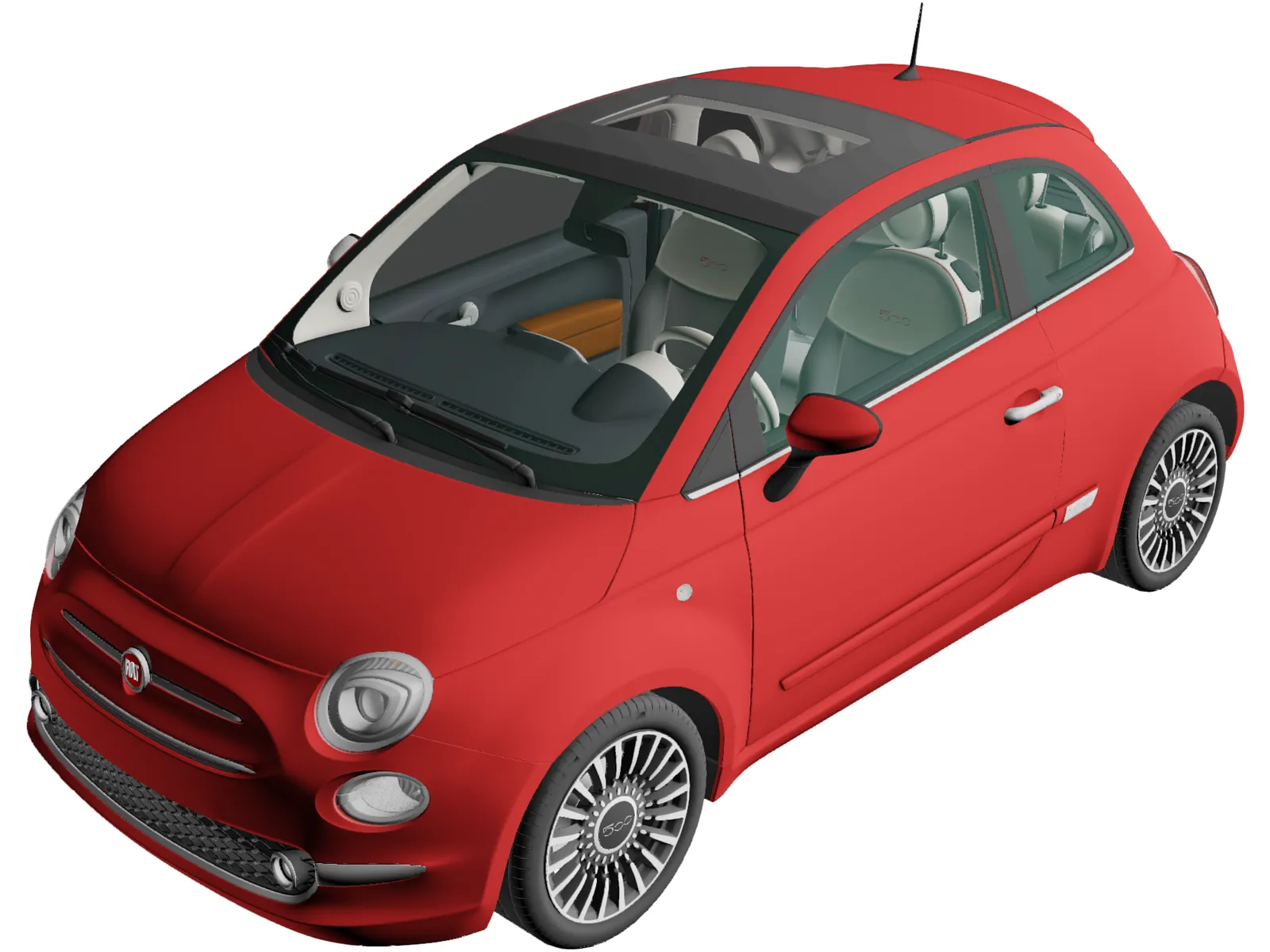 Fiat 500 (2015) 3D Model main preview