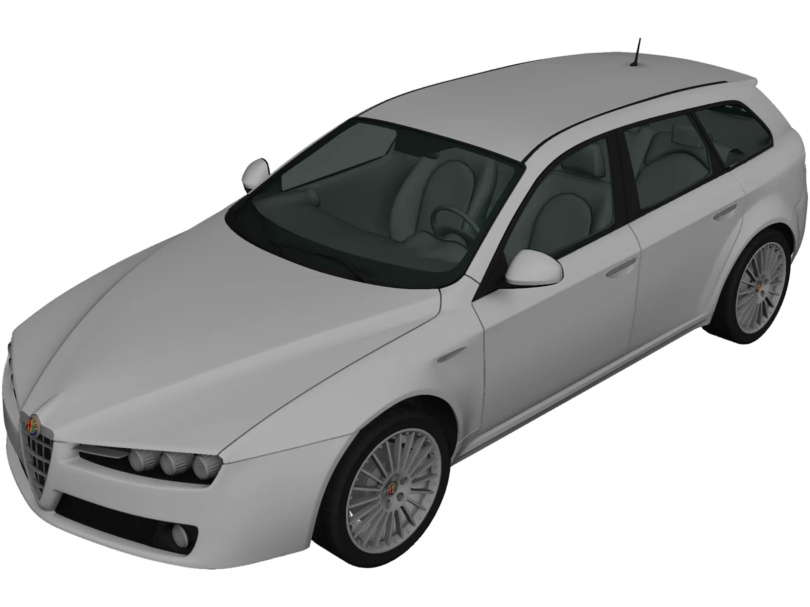 Alfa Romeo 159 Sportwagon (2011) 3D Model main preview