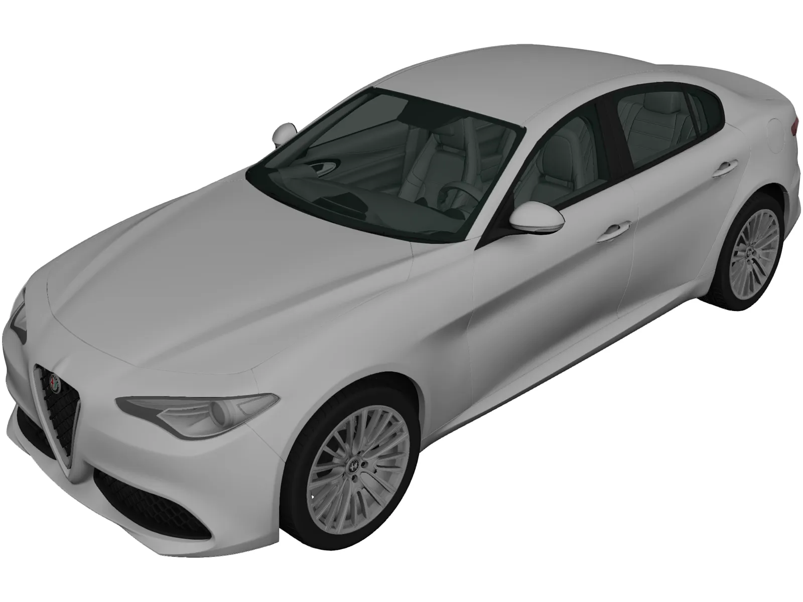 Alfa Romeo Giulia (2016) 3D Model main preview